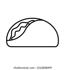 Taco outline vector icon. Linear style sign for food mobile concept and web design. Logo taco illustration. Single high quality symbol.