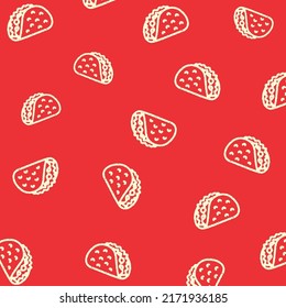 taco pattern line art vector design, suitable use for background template or element design