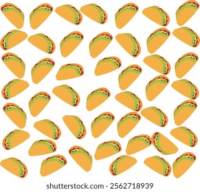 taco pattern taco set vector illustration. Good for banner, poster, greeting card, party card, invitation, template, advertising, campaign, and social media.