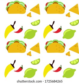 taco pepper and limes pattern 