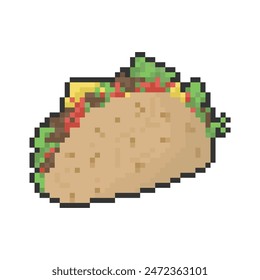 Taco Pixel Art für dynamische digitale Projekte und Designs.