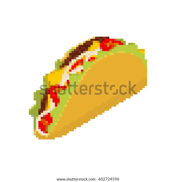 Taco Pixelkunst Tacos Sind Pixelig Mexikanisches Stock Vektorgrafik Lizenzfrei