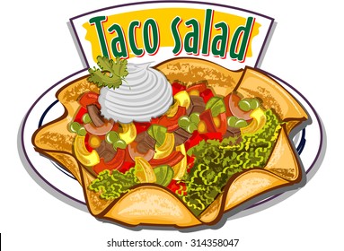 Taco Salad Vector