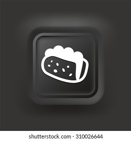 Taco Sandwich on Black Square Button