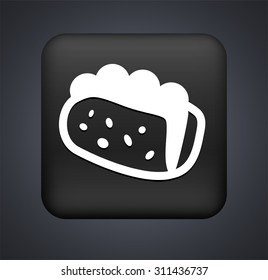 Taco Sandwich on Black Square Button