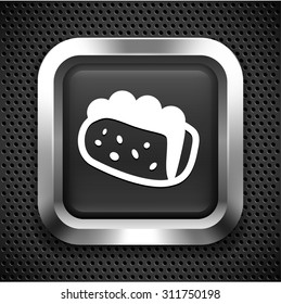 Taco Sandwich on Black Square Button