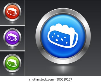 Taco Sandwich on Blue Round Button
