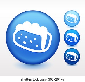 Taco Sandwich on Blue Round Button