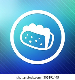 Taco Sandwich on Blue Round Button