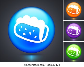 Taco Sandwich on Blue Round Button