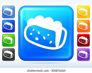 Taco Sandwich on Blue Square Button