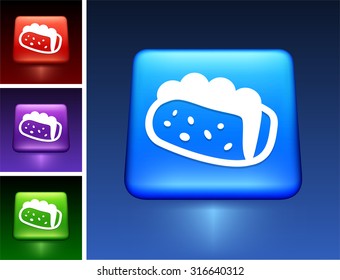 Taco Sandwich on Blue Square Button
