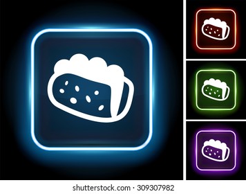 Taco Sandwich on Glow Square Button