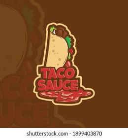 taco sauce mascot for logo, sticker and more related business