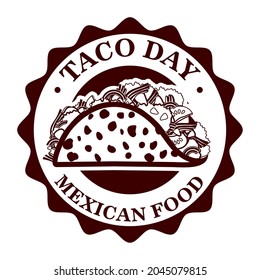 taco seal design over white