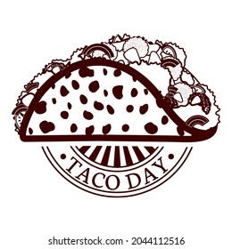 taco seal illustration over white
