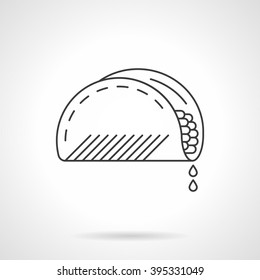 Taco sign. Mexican food menu. Traditional dishes. Single flat thin line style vector icons. Element for web design, business, mobile app. 