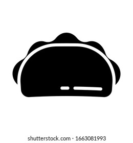 Taco silhouette icon. Clipart image isolated on white background
