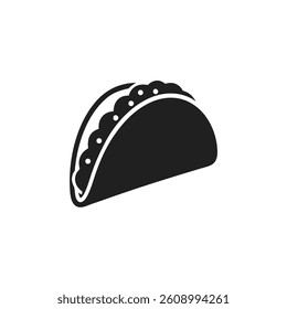 taco silhouette. Tacos food silhouette illustration. Tacos silhouette on a white background vector illustration. Taco with tortilla shell Mexican lunch