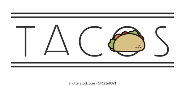 Taco simple minimal sign for restaurants