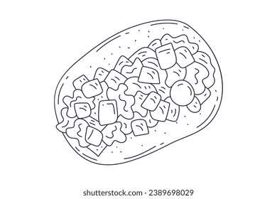 Taco sketch. hand drawn Taco outline illustration. Taco black and white vector drawing. Taco isolated on white background. vector illustration. Tacos line art drawing.