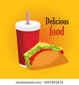 taco and soda fast food