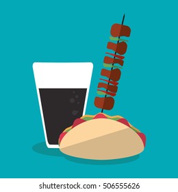 Taco and soda of fast food concept