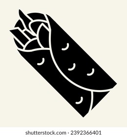 Taco solid icon. Mexican food vector illustration isolated on white. Burrito glyph style design, designed for web and app. Eps 10