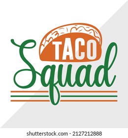 Taco Squad holiday printable vector illustration