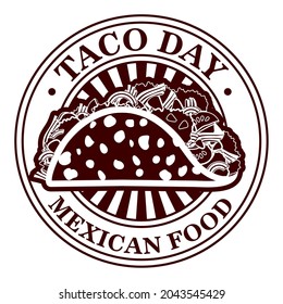 taco stamp illustration over white
