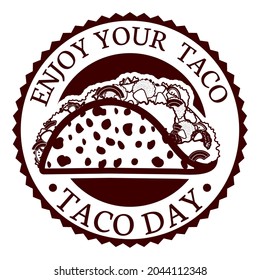 Repräsentation von Taco-Stempeln auf Weiß