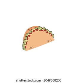 Taco Stickers Isolated On White Background