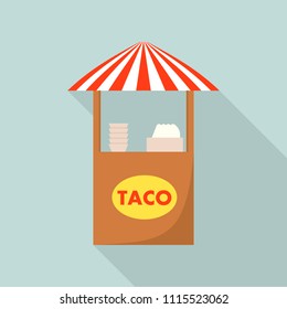 Taco street shop icon. Flat illustration of taco street shop vector icon for web design