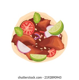 taco top view icon isolated