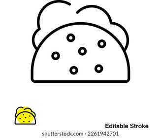 Icono de la línea del vector Taco Tortilla