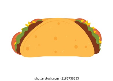 taco traditional food icon isolated