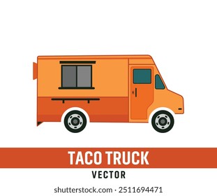 Taco Truck Illustration Vector Collection Set, Eye-Catching Taco Truck Vector Illustration for Themed Parties, Food Blogs, and Merchandising Isolated Outline Icon Set.