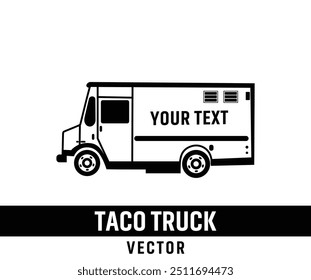 Taco Truck Illustration Vector Collection Set, Eye-Catching Taco Truck Vector Illustration for Themed Parties, Food Blogs, and Merchandising Isolated Outline Icon Set.