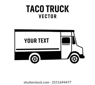 Taco Truck Illustration Vector Collection Set, Eye-Catching Taco Truck Vector Illustration for Themed Parties, Food Blogs, and Merchandising Isolated Outline Icon Set.