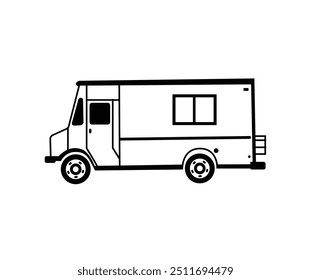 Taco Truck Illustration Vector Collection Set, Eye-Catching Taco Truck Vector Illustration for Themed Parties, Food Blogs, and Merchandising Isolated Outline Icon Set.