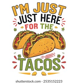 Taco T-shirt design template taco lover taco party