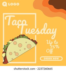 Taco Tuesday Design banner promotion social media post.