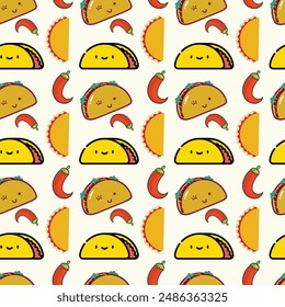 Taco Tuesday Seamless Vector Pattern Design