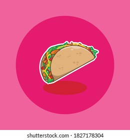 A taco is a typical Mexican food that consists of a tortilla roll or folded with a variety of dishes inside