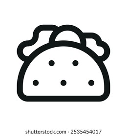 Taco UI icon, mexican fast food minimal line vector symbol