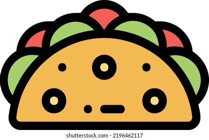 taco vector concept on white background. isolated illustration icon