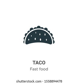 Taco vector icon on white background. Flat vector taco icon symbol sign from modern fast food collection for mobile concept and web apps design.