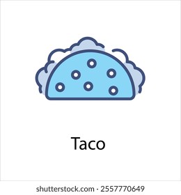 Taco vector icon stock illustration