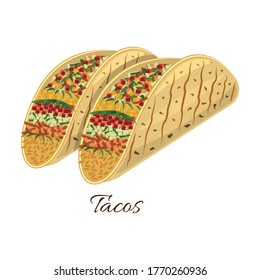 Taco vector icon.Cartoon vector icon isolated on white background taco.