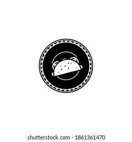Taco vector illustration in flat style. lettering, illustration on white background. Concept for cafe, restaurant.